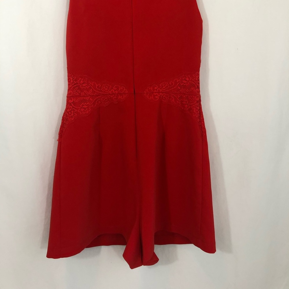 Red Lace Feminine Romper Topshop (B) - Picture 9 of 9